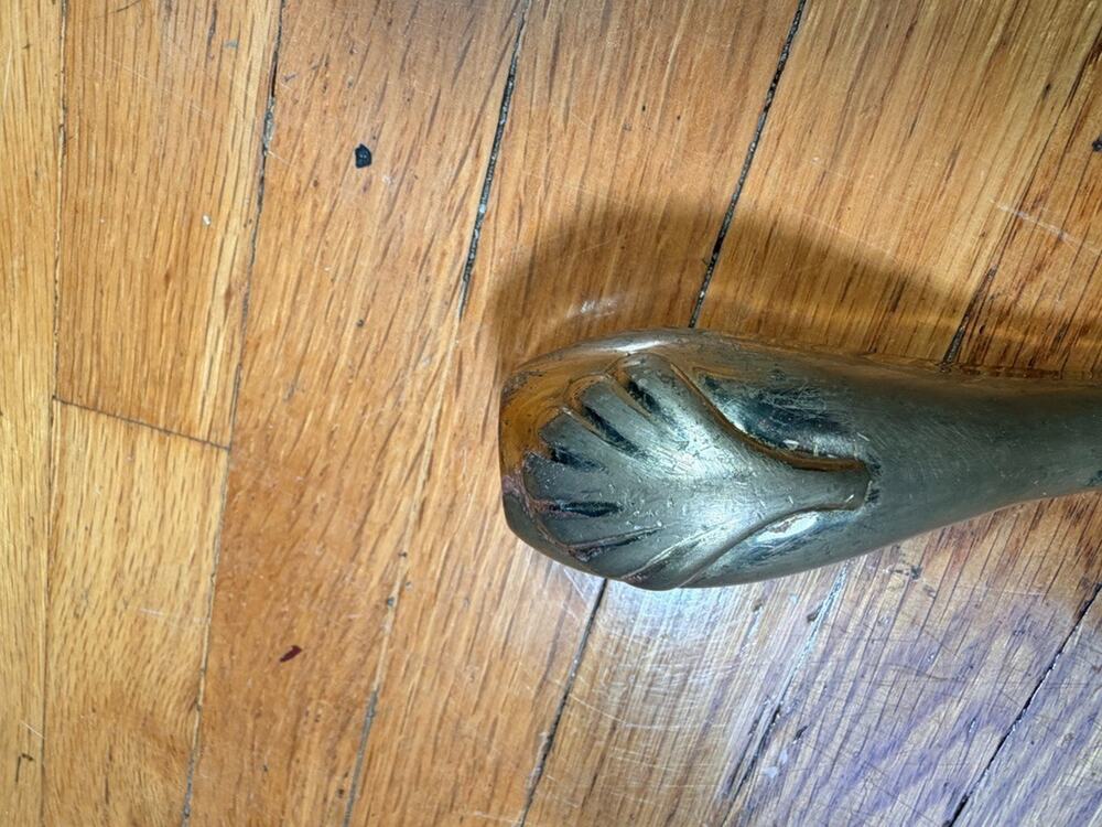 Vintage Cast Brass Human Foot Furniture Leg Replacement Hardware 6 Inch